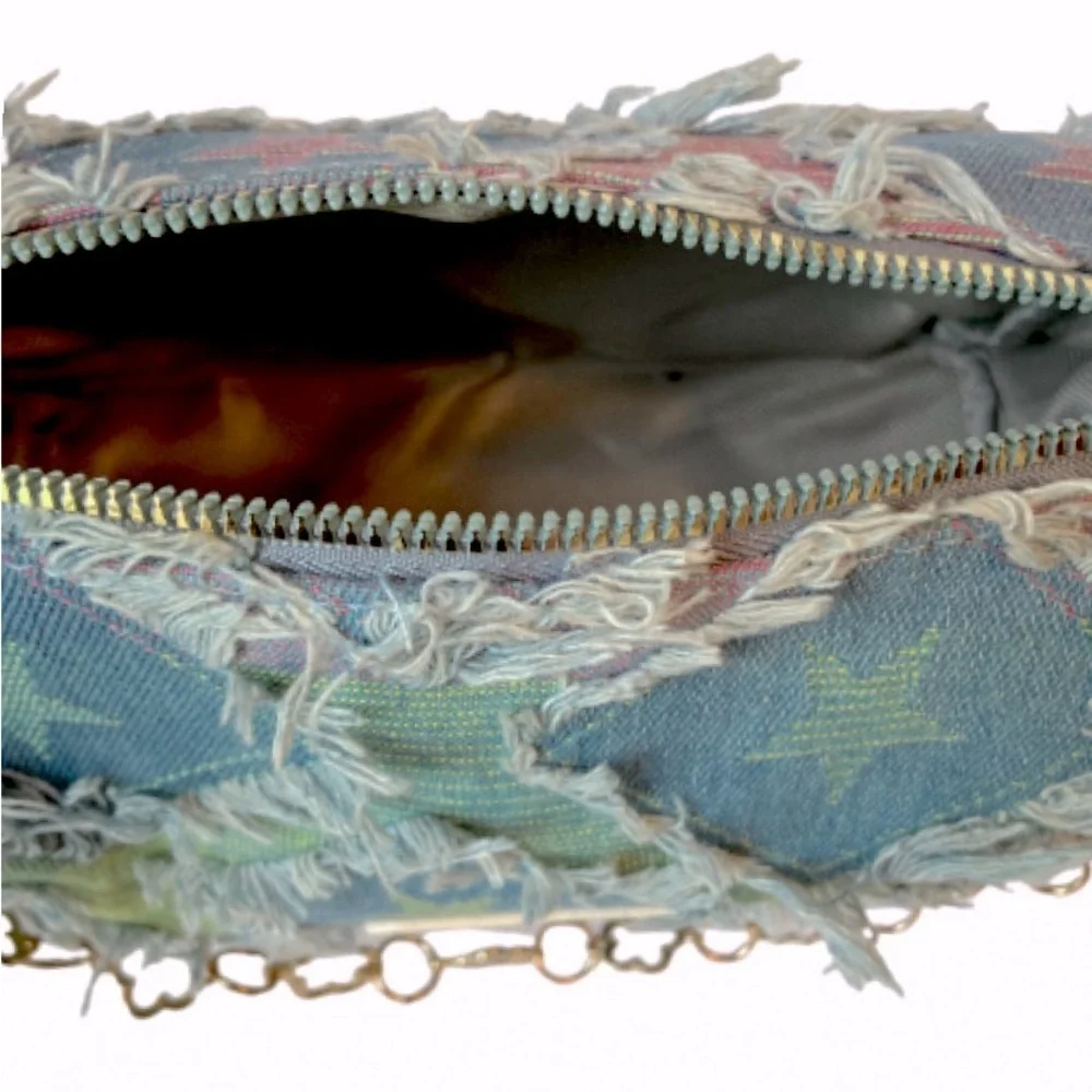 Adorable New Chic Blue and Green Shoulder Bag - Picture 5 of 5